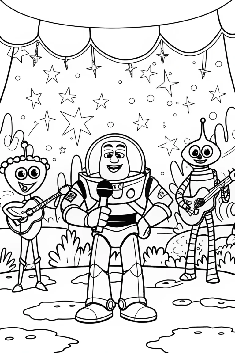 Buzz Lightyear’s Cosmic Musical Adventure Coloring Page coloring pages