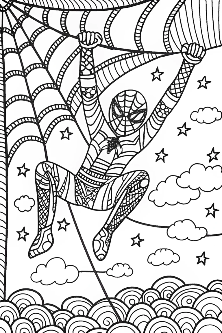 Miles Morales Dream Web Coloring Page coloring pages