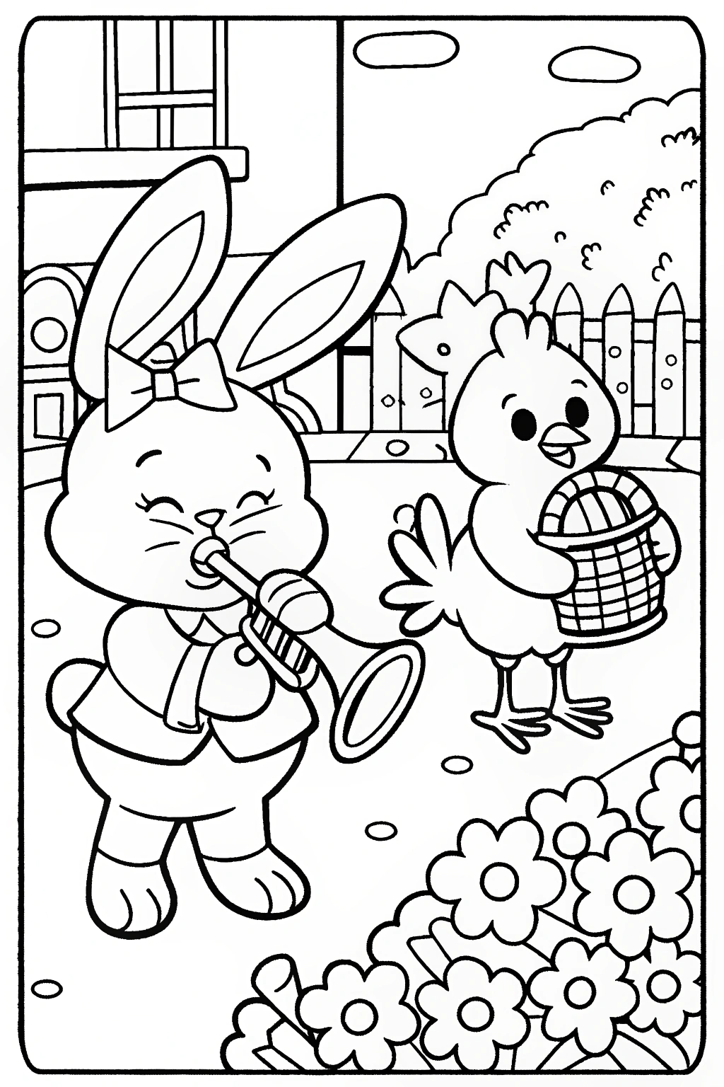Easter Musical Parade Coloring Page