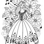 Barbie’s Enchanted Music Box Adventure Coloring Page