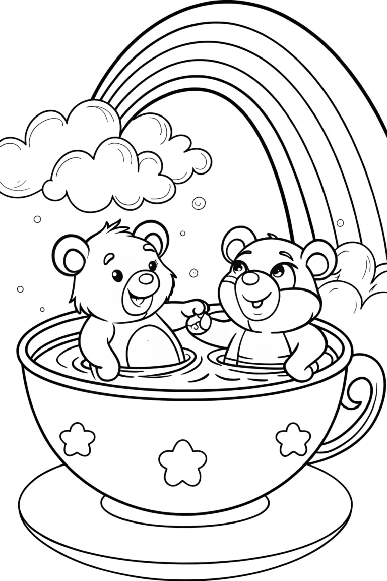 Care Bears’ Bubble Bath Adventure Coloring Page coloring pages