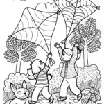 Autumn Kite Festival Coloring Page