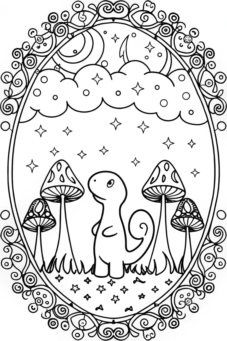 Charmander’s Starry Night Adventure Coloring Page coloring pages