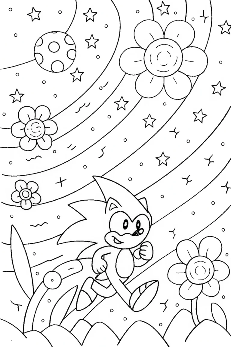 Sonic’s Galactic Garden Adventure Coloring Page coloring pages