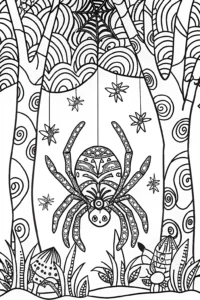 A coloring page of Spider’s Magical Symphony Coloring Page