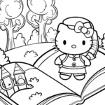Hello Kitty’s Enchanted Book Adventure Coloring Page
