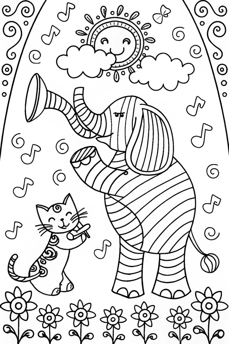 Rainbow Friends Musical Adventure Coloring Page coloring pages