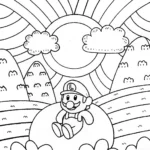 Luigi’s Adventure on Cloud Nine Coloring Page