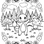 Charmander’s Elemental Dance Coloring Page
