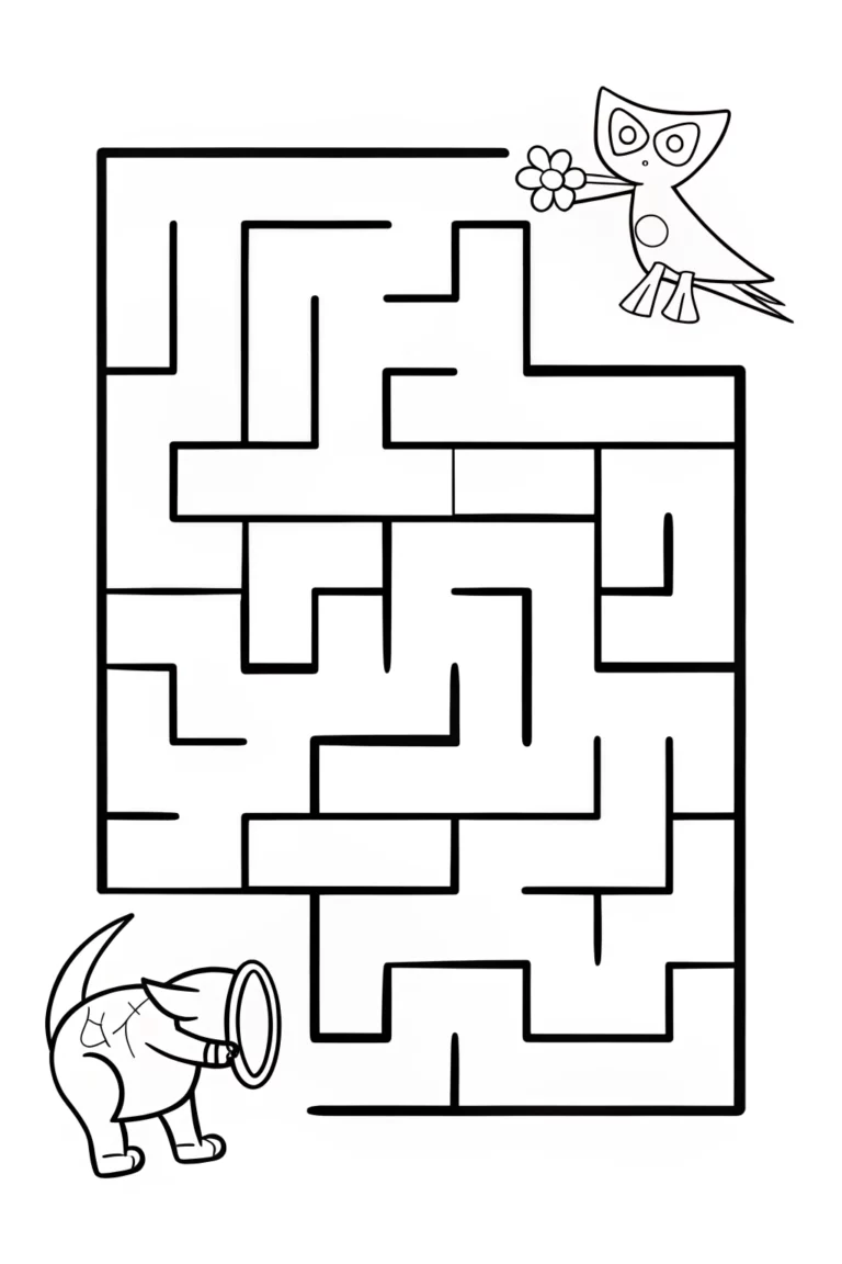 Super Pet Explorers in the Labyrinth Coloring Page coloring pages