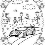 Lamborghini Adventure in a Dreamland Coloring Page