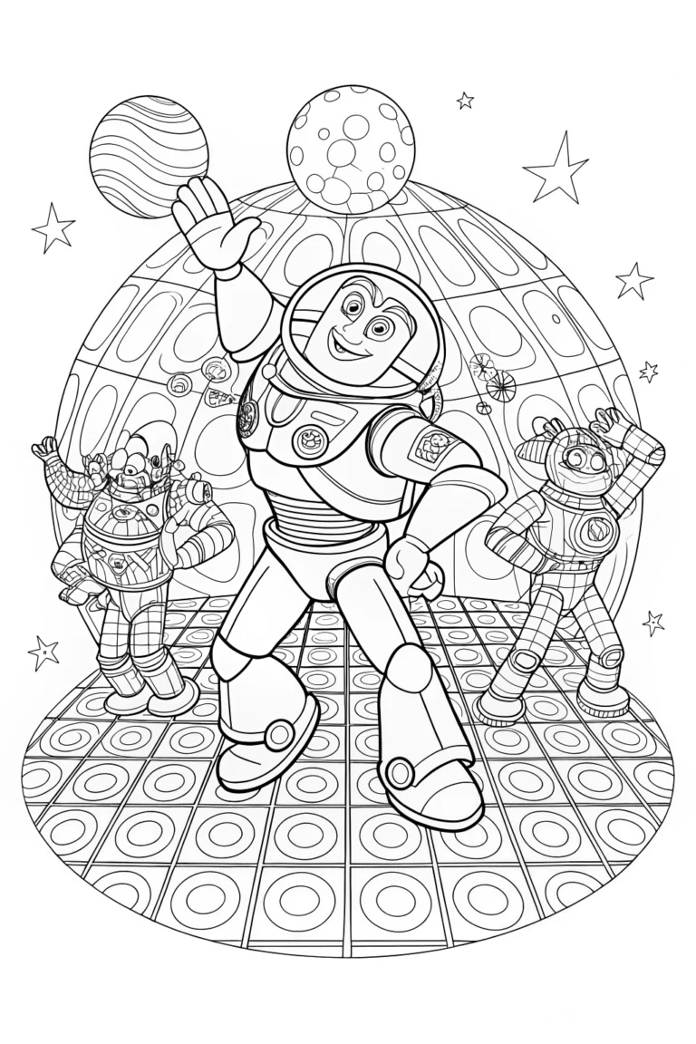 Buzz Lightyear’s Galactic Dance-off Coloring Page coloring pages