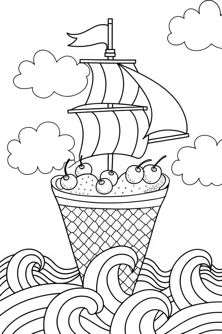 The Ice Cream Dream Ship Coloring Page coloring pages
