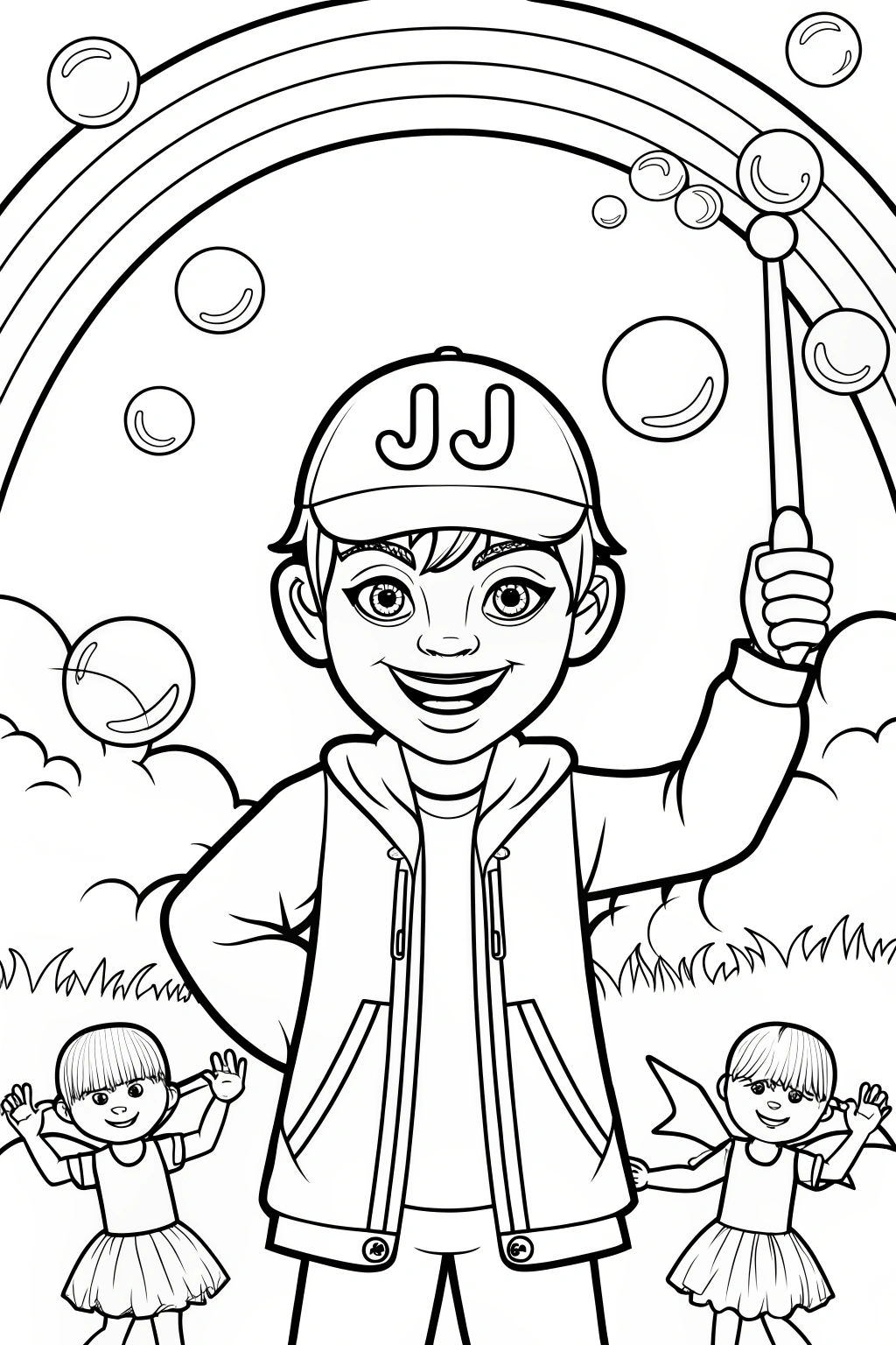 JJ’s Magical Bubble Adventure Coloring Page