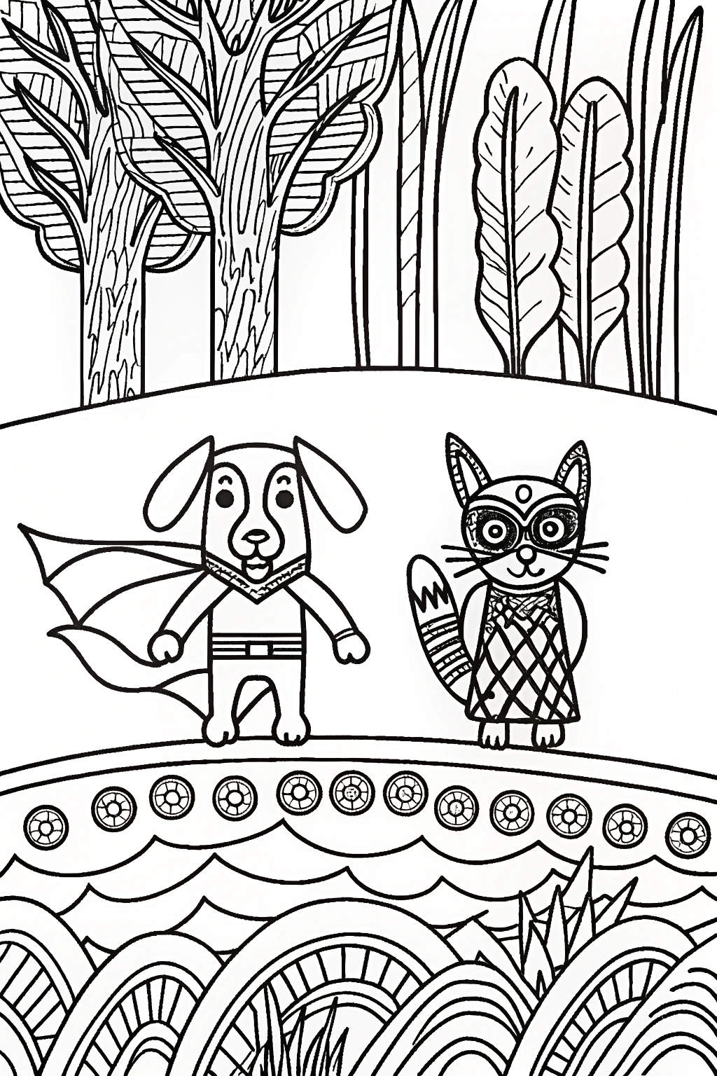 Super Hero Pets Rescue Mission Coloring Page