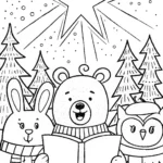 The Christmas Night Choir Coloring Page