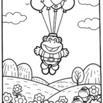 Bowser’s Epic Balloon Adventure Coloring Page