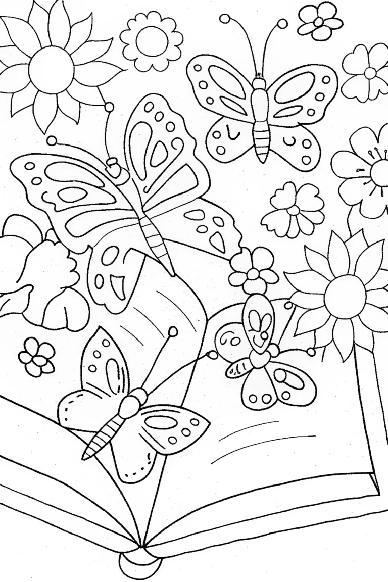 Butterfly Book Club Coloring Page coloring pages