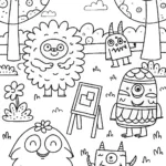 Monster Artistry in the Park Coloring Page