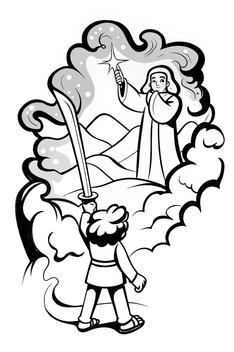 Demon Slayer’s Oath with Spirit Guardian Coloring Page coloring pages