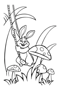 A coloring page of Banban’s Enchanted Garden Swing Coloring Page
