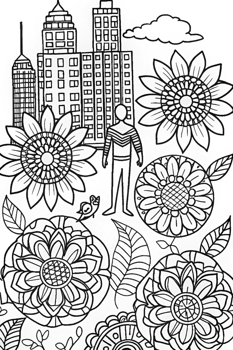 Miles Morales in a Dreamy Urban Jungle coloring pages