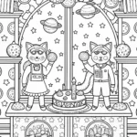 Gabby’s Cosmic Cat Café Coloring Page