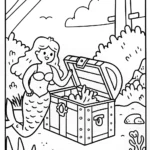 Mermaid’s Underwater Time Capsule Discovery Coloring Page
