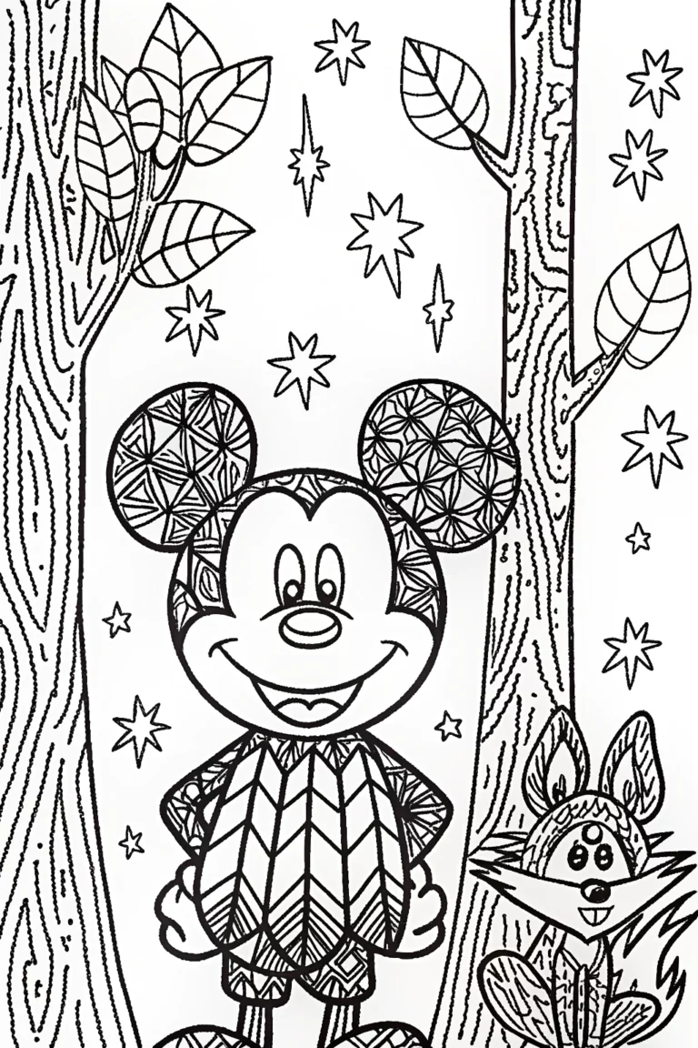Mickey Mouse’s Enchanted Forest Adventure Coloring Page coloring pages