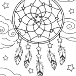 Starry Dream Catcher Coloring Page