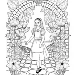 Alice in the Garden of Riddles Coloring Page