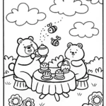 Care Bears’ Cloud Garden Tea Party Coloring Page