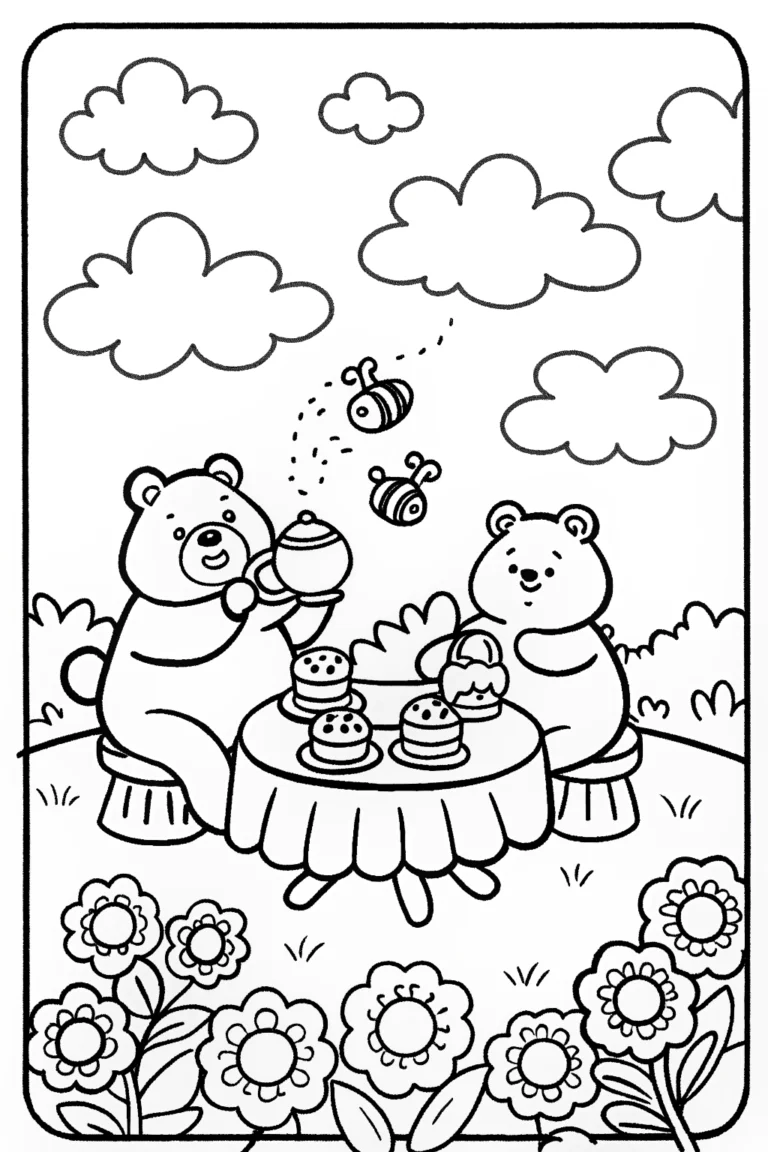 Care Bears’ Cloud Garden Tea Party Coloring Page coloring pages
