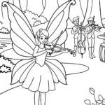 The Fairy Musician and Her Animal Orchestra Coloring Page