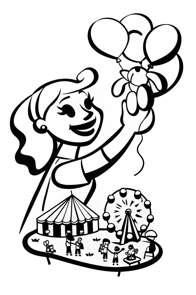 Barbie’s Dreamy Balloon Adventure Coloring Page coloring pages