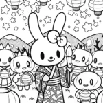 My Melody’s Magical Lantern Festival Coloring Page