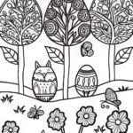 Easter Egg Fantasy Garden Coloring Page
