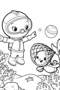 A coloring page of Octonauts Underwater Rescue Training Coloring Page