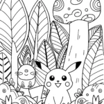 Pikachu’s Nature Quest Coloring Page
