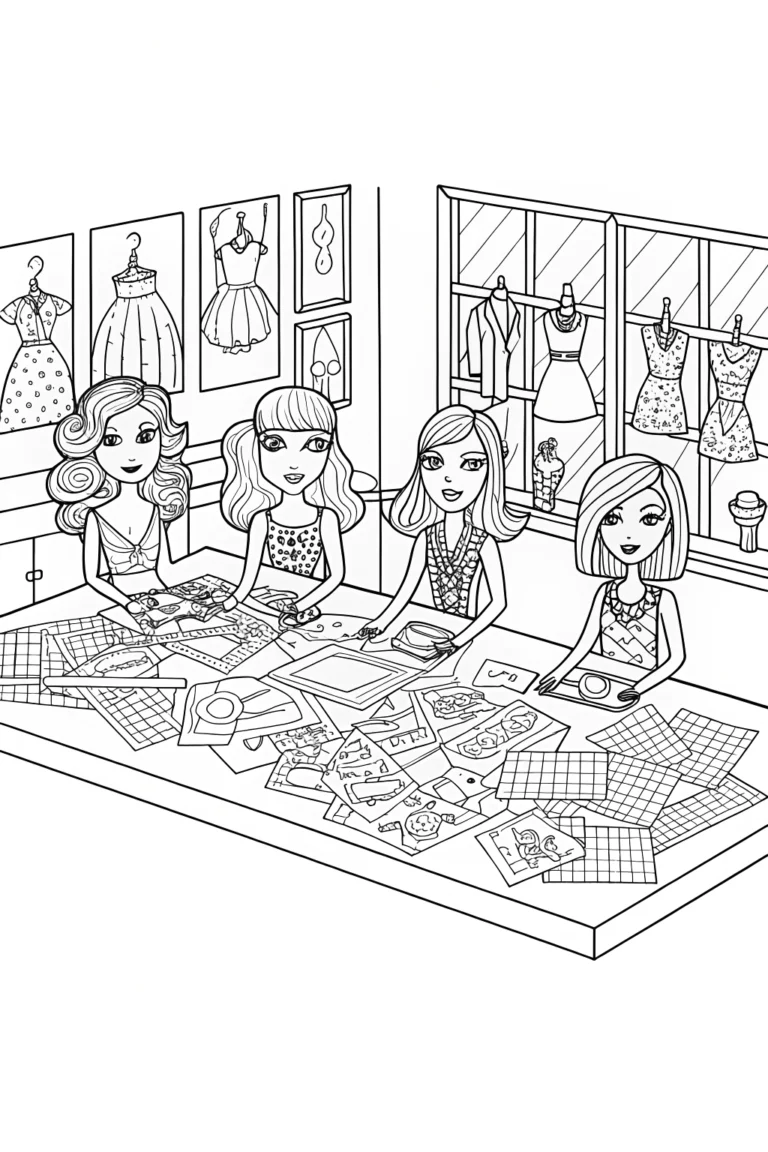 Bratz Dolls Fashion Design Studio Coloring Page coloring pages