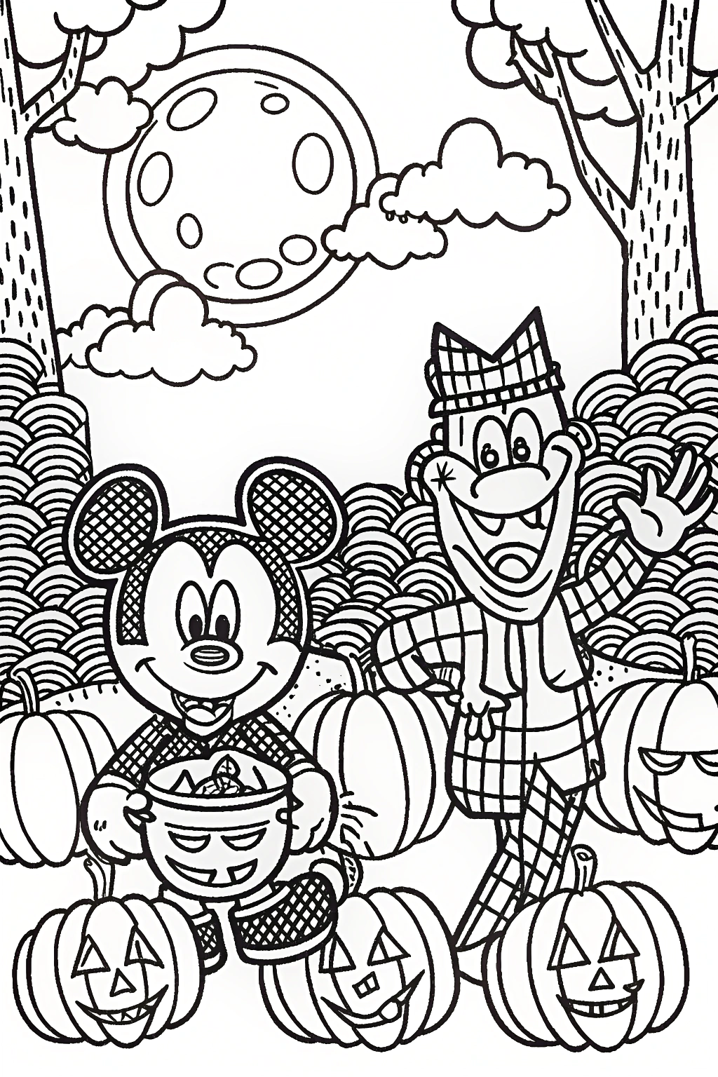 Mickey Mouse Halloween Coloring Page