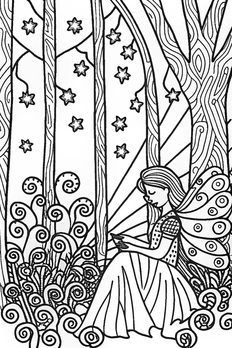 Elowen the Fairy Weaver Coloring Page coloring pages
