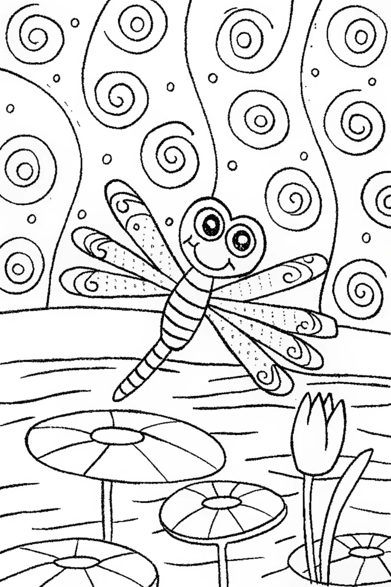 The Dancing Dragonfly and Her Friends coloring pages