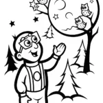 Blippi’s Magical Moonlight Adventure Coloring Page