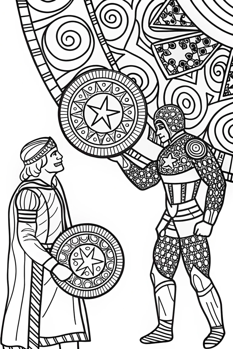 Captain America’s Time-Traveling Adventure Coloring Page coloring pages