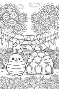 A coloring page of Squishmallow Garden Festival Coloring Page