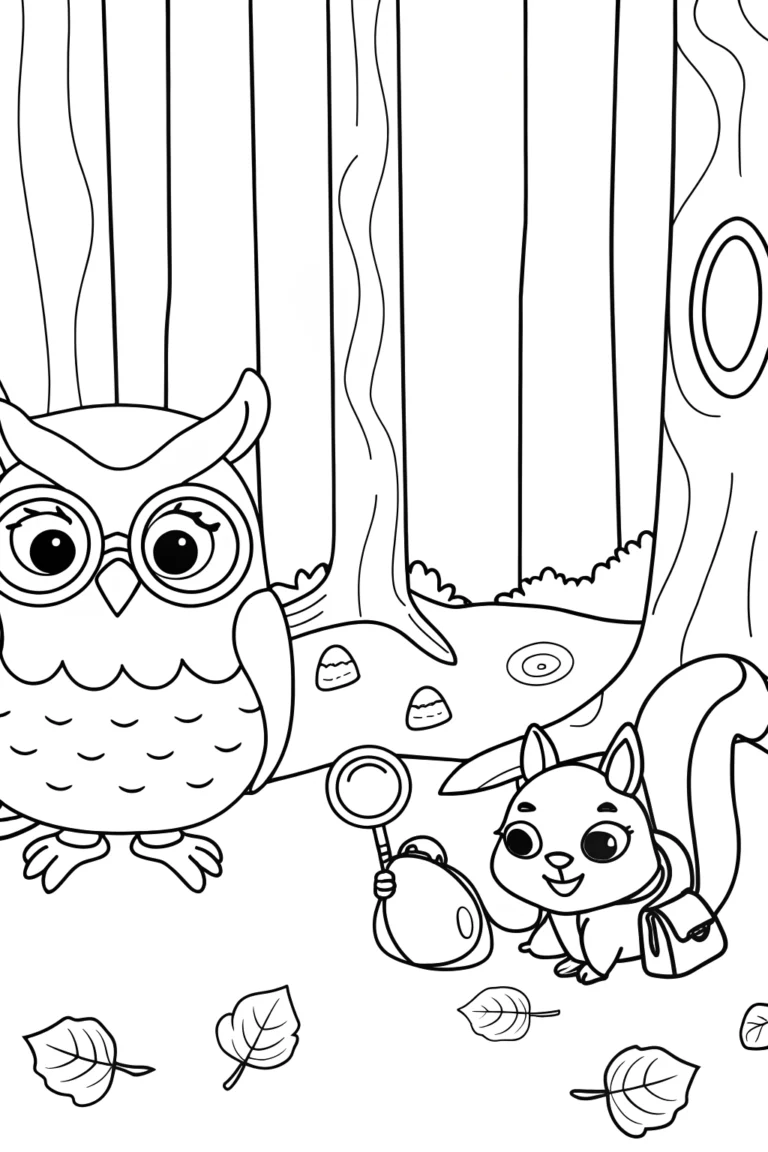 The Enchanted Acorn Hunt Coloring Page coloring pages