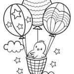 Chick’s Dreamy Balloon Adventure Coloring Page