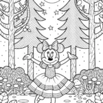 Minnie Mouse’s Magical Moonlit Dance Coloring Page