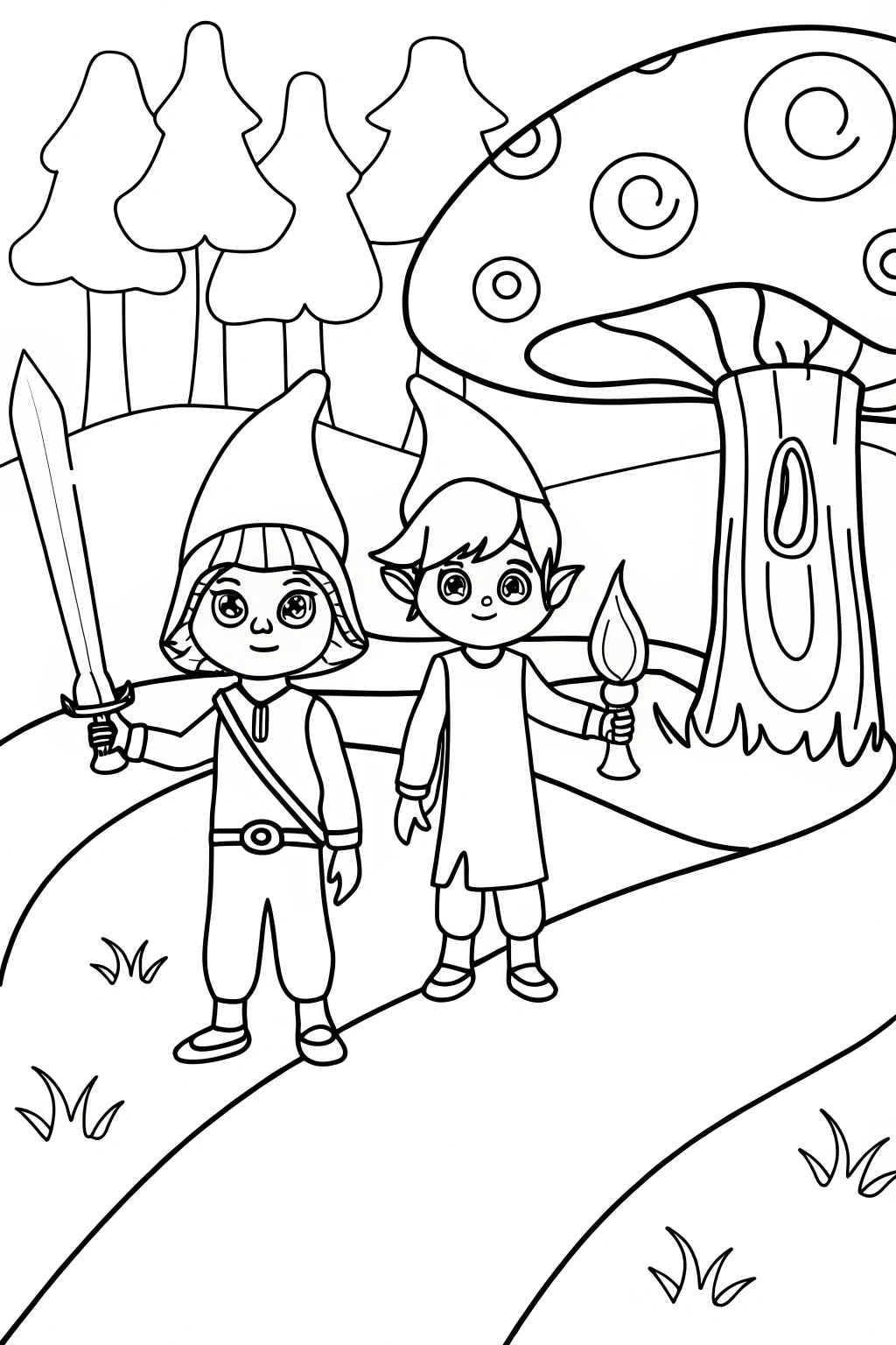 Champions on a Mystic Quest Coloring Page